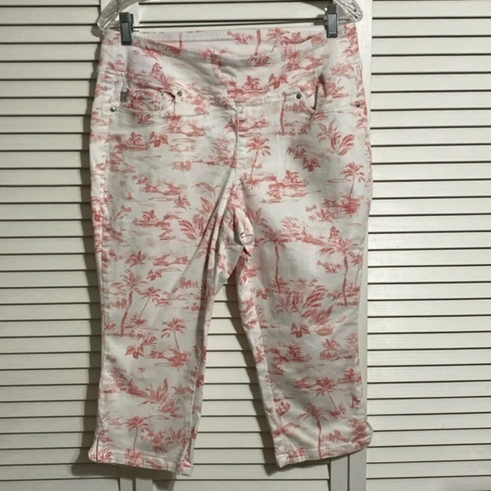 Belle by Kim Gravel Twill Toile Print Capri Jean